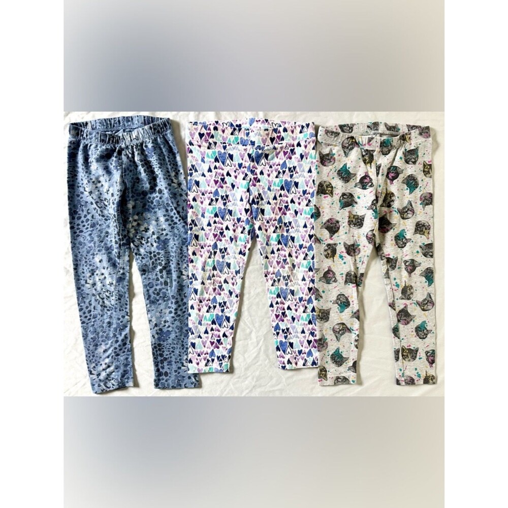 Girls Leggings Bundle Size 4/5 GAP & Cat & Jack – Hearts, Leopard & Cat Print